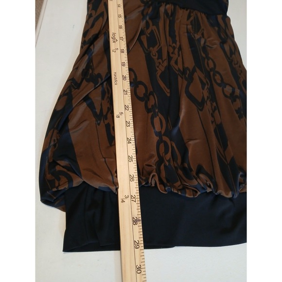 Janette Brown Black Abstract Chain Print Empire Waist Cami Top Size Medium Y2k - Picture 6 of 10